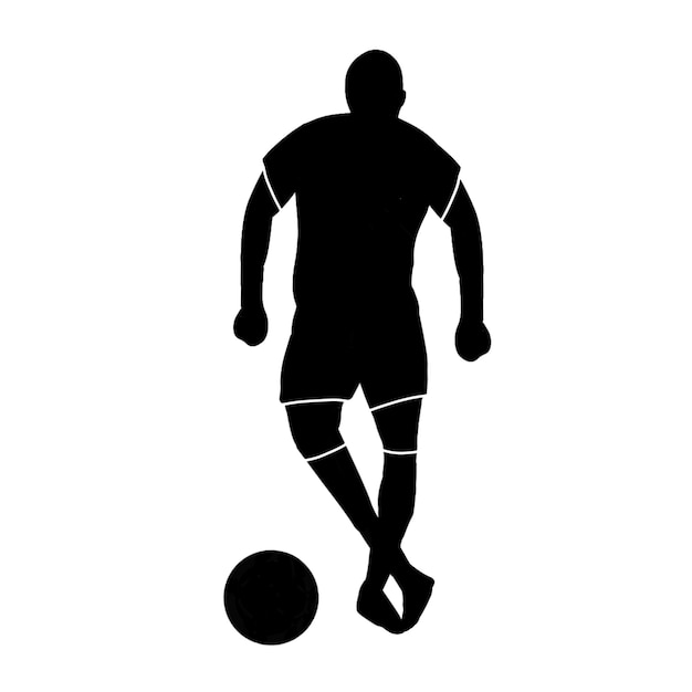 Voetbal speler silhouet vectorillustratie