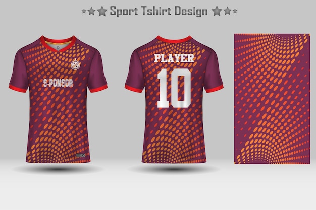 Voetbal sport jersey mockup abstract geometrisch patroon tshirt ontwerp