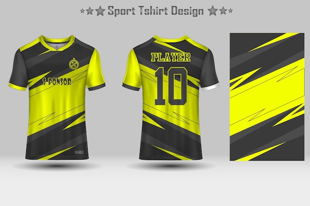 Voetbal sport jersey mockup abstract geometrisch patroon tshirt ontwerp