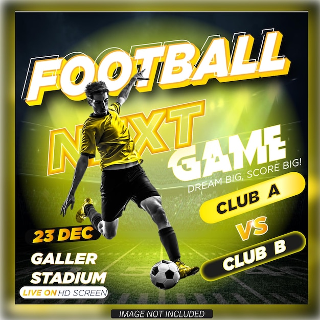 voetbal sport social media post banner sjabloon