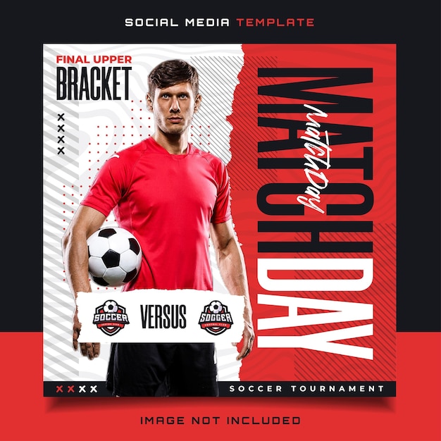 Voetbal Sport Wedstrijddag Banner Flyer voor Social Media Post