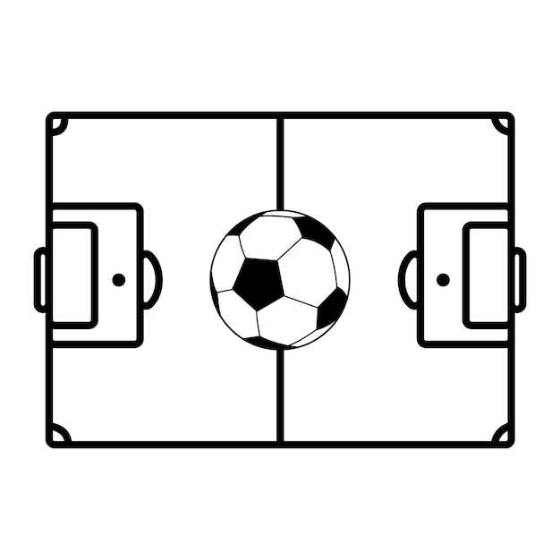 Voetbal veld pictogram logo vector ontwerpsjabloon