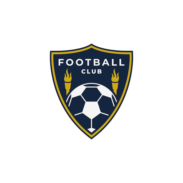 Voetbal Voetbal Badge Logo ontwerpsjabloon Voetbal logo vector ontwerp