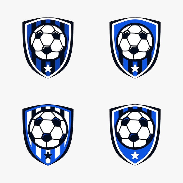 Voetbal voetbal club team badge teken set collectie sjabloon