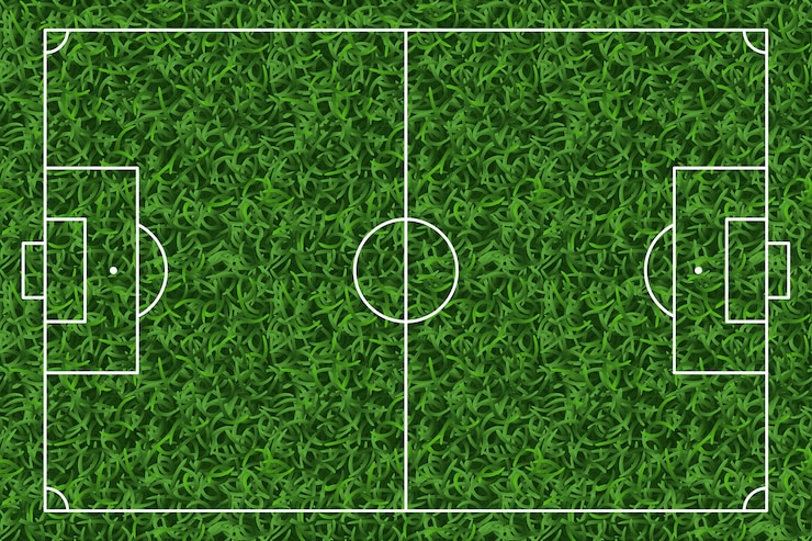 Vector voetbal, voetbal groen grasveld