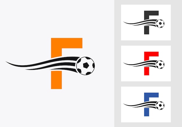 Voetbal voetbal Logo op letter F teken Soccer Club embleem Concept van voetbalteam pictogram