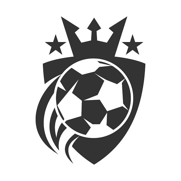 Voetbal voetbal logo sjabloon Pictogram Illustratie Merkidentiteit Geïsoleerde en vlakke afbeelding Vectorafbeelding