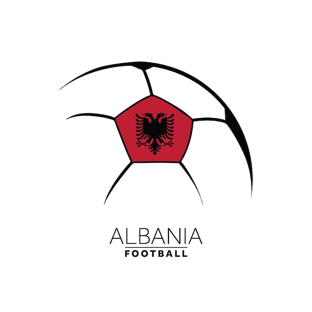 Voetbal voetbal minimaal ontwerp met vlag van albanië