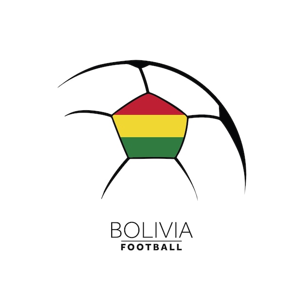 Voetbal voetbal minimaal ontwerp met vlag van Bolivia