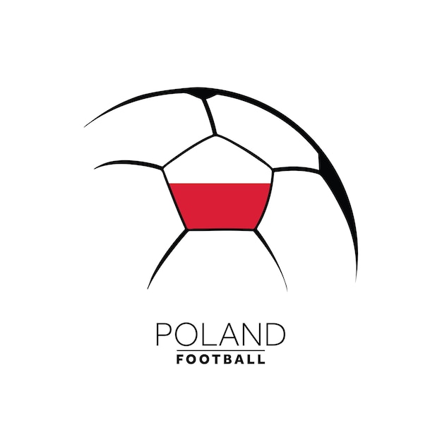 Voetbal voetbal minimaal ontwerp met vlag van Polen