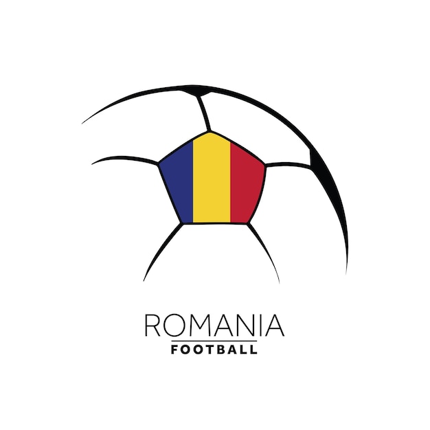 Voetbal voetbal minimaal ontwerp met vlag van Roemenië