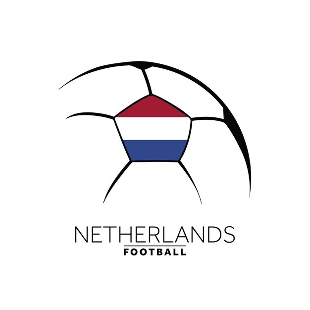 Voetbal voetbal minimalistisch design met Nederlandse vlag