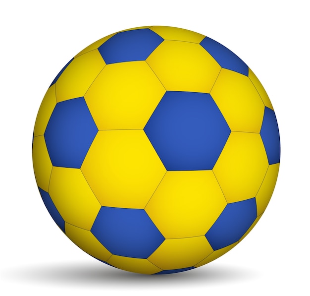 Voetbalbal blauw-gele kleur