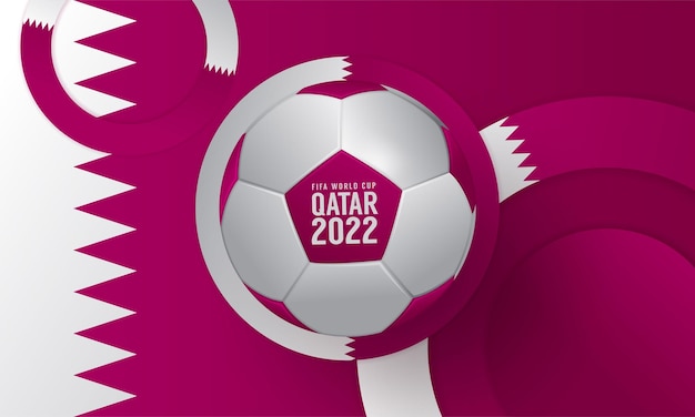 Voetbalbal met de nationale vlag van qatar