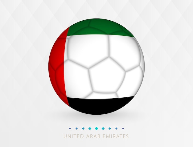 Voetbalbal met de voetbalbal van het de vlagpatroon van de Verenigde Arabische Emiraten met vlag van het nationale team van de Verenigde Arabische Emiraten