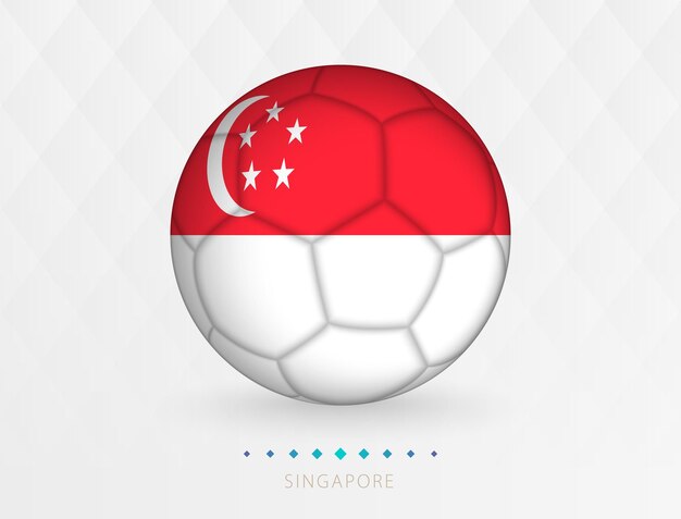 Voetbalbal met de voetbalbal van het vlagpatroon van Singapore met vlag van het nationale team van Singapore