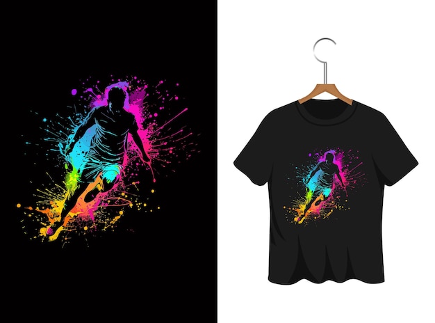voetbalbal met speler illustratie t shirt ontwerp