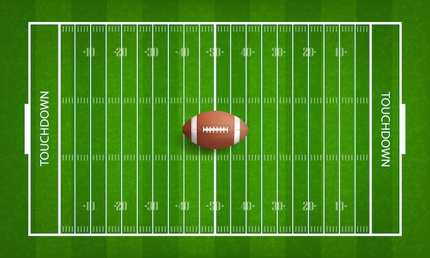 Vector voetbalbal op voetbalveld.