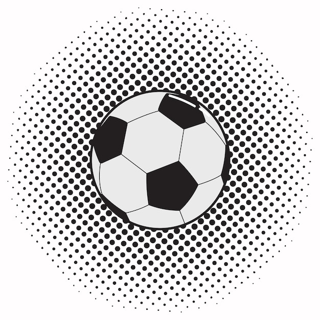Voetbalbal Vectorillustratie in zwart op witte achtergrond EPS 10