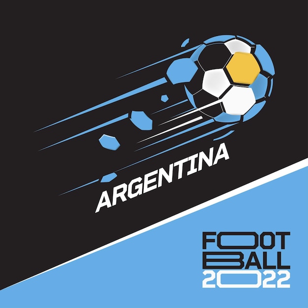 Voetbalbekertoernooi 2022. Modern voetbal met de vlagpatroon van Argentinië