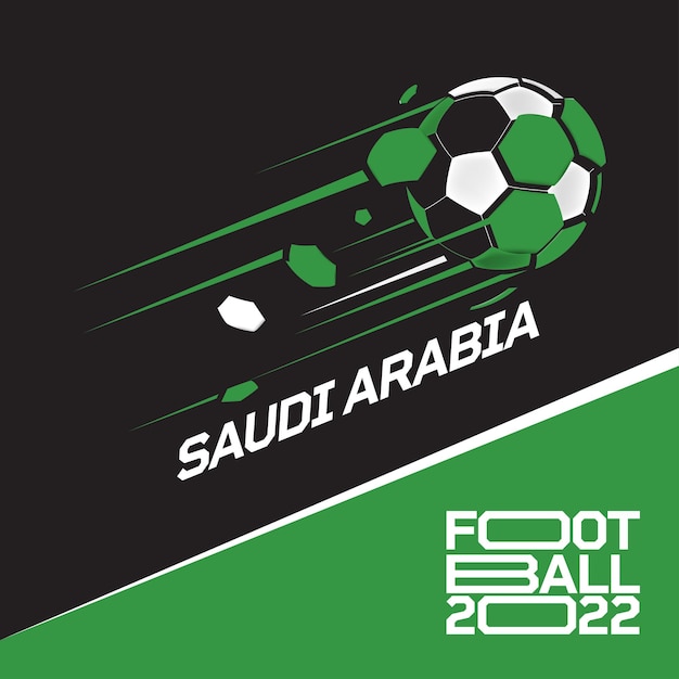 Voetbalbekertoernooi 2022. Modern voetbal met de vlagpatroon van Saudi-Arabië