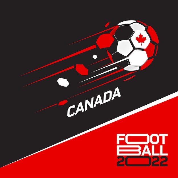 Voetbalbekertoernooi 2022. Modern voetbal met het patroon van de vlag van Canada