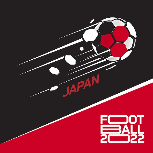 Voetbalbekertoernooi 2022. modern voetbal met het patroon van de vlag van japan