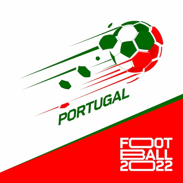 Voetbalbekertoernooi 2022. Modern voetbal met het patroon van de vlag van Portugal