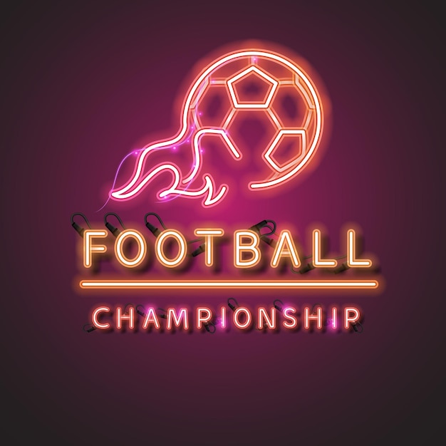 Voetbalkampioenschap neon design