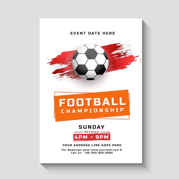 Voetbalkampioenschap poster, banner of flyer ontwerp.