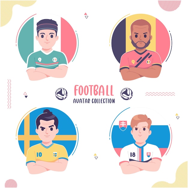 Voetballer avatar ontwerp collectie