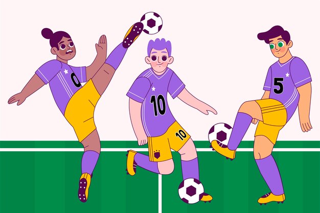 Vector voetballers afbeelding ontwerp