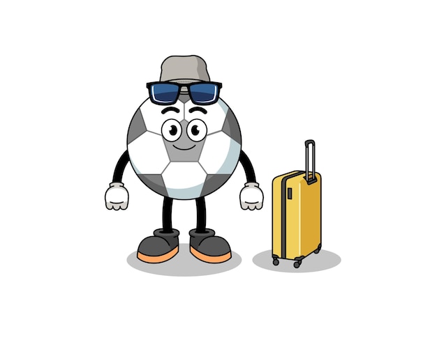 Voetbalmascotte die vakantiekarakterontwerp doet