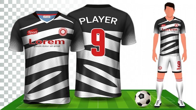 Voetbalshirt, sportshirt of voetbalset met uniforme presentatie