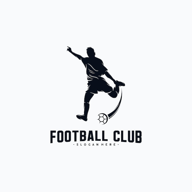 Voetbalspeler silhouet Logo ontwerp vector