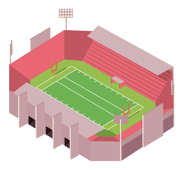 Vector voetbalstadion isometrisch