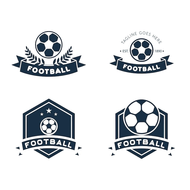 Voetbalteam of club badges platte labels logo ontwerp