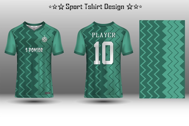 Voetbaltrui mockup voetbal jersey mockup wielertrui mockup en sport jersey mockup met abstract geometrisch patroon Gratis Vector