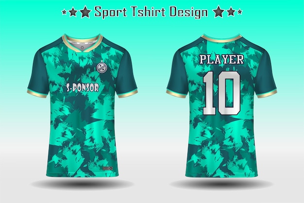 Voetbaltrui mockup voetbaltrui ontwerp sublimatie sport t-shirt design collectie voor racen fietsen gaming motorcross