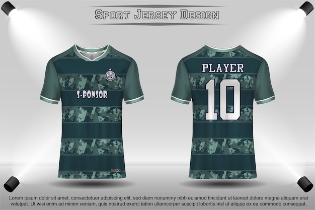 Voetbaltrui mockup voetbaltrui ontwerp sublimatie sport t-shirt design collectie voor racen fietsen gaming motorcross