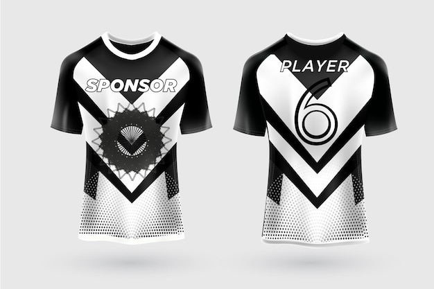 Voetbaltrui sjabloon sport t-shirt ontwerp