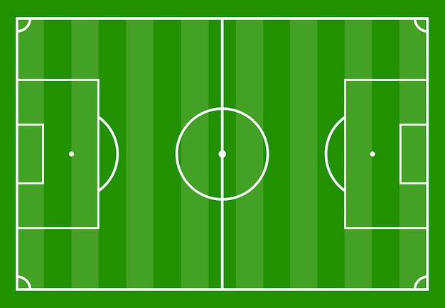 Voetbalveld met groen gras. vector illustratie