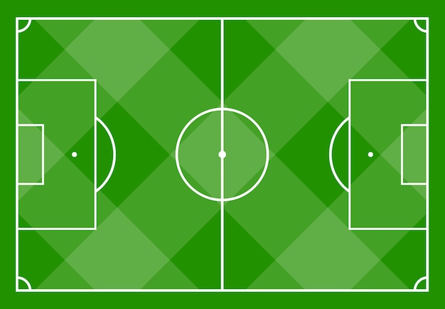 Voetbalveld met groen gras. vector illustratie