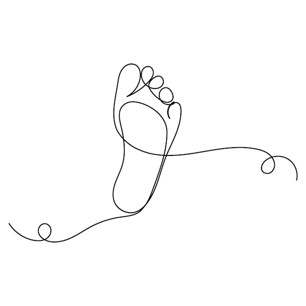Vector voetcontinu één lijn tekening van contour vector illustratie