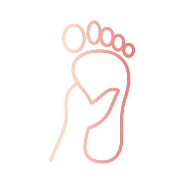 Vector voetmassage pedicure gradiënt overzicht pictogram vectorillustratie