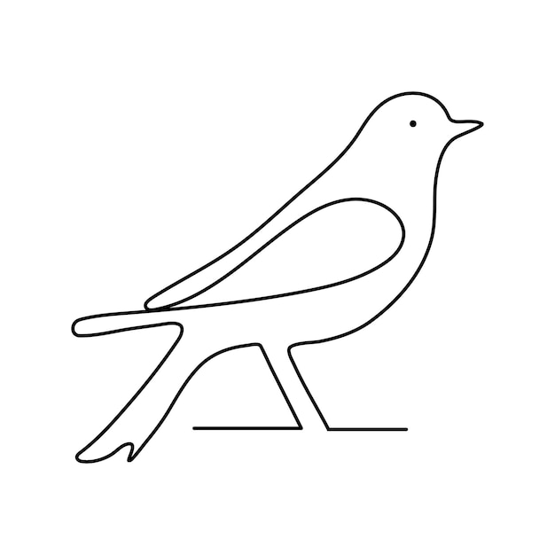 Vector vogel één lijn ontwerp en lijntekeningen vector tekening