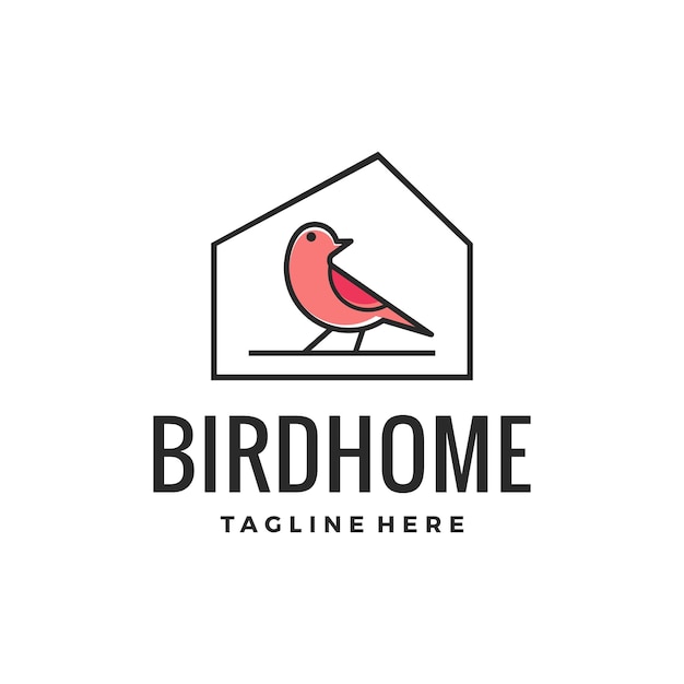 Vector vogel huis logo ontwerp vectorillustratie