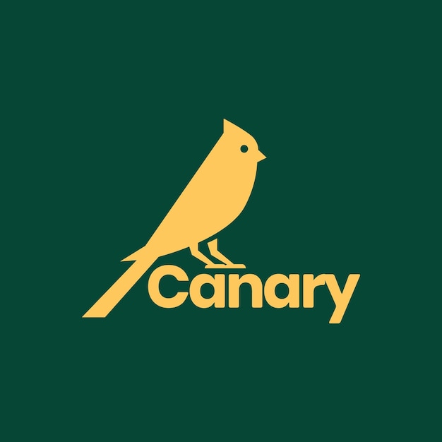 Vogel kanarie neergestreken moderne minimalistische eenvoudige logo ontwerp vector