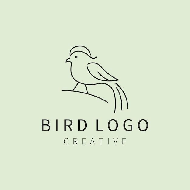 Vogel logo lijn kunst vector illustratie ontwerp