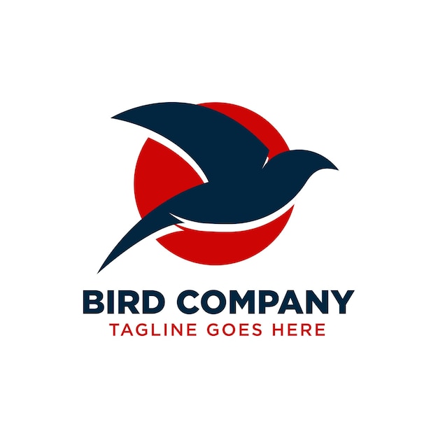 Vector vogel logo ontwerpsjabloon met koreaanse stijl